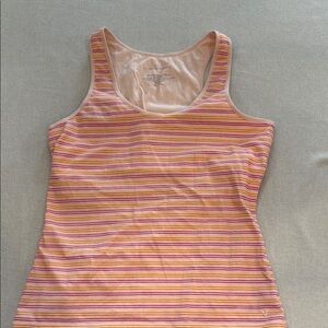 Victoria's Secret Orange and White Fitted Sleeveless Tank Top and short set Med